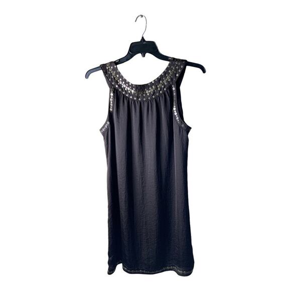 Alfani Midi Dress Women Sz 14 Relaxed A-Line Beaded Crew Neck Sleeveless Casual - Picture 9 of 15